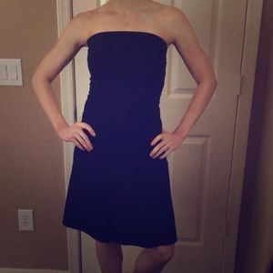 Black strapless dress